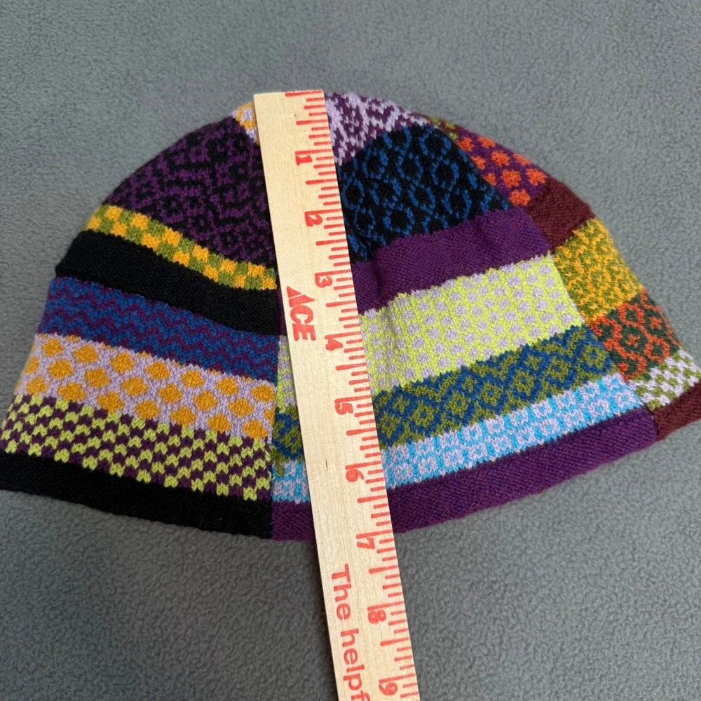 Solmate Socks Multi‎ Color Knit Patchwork Bucket Hat OS Boho Recycled Cotton